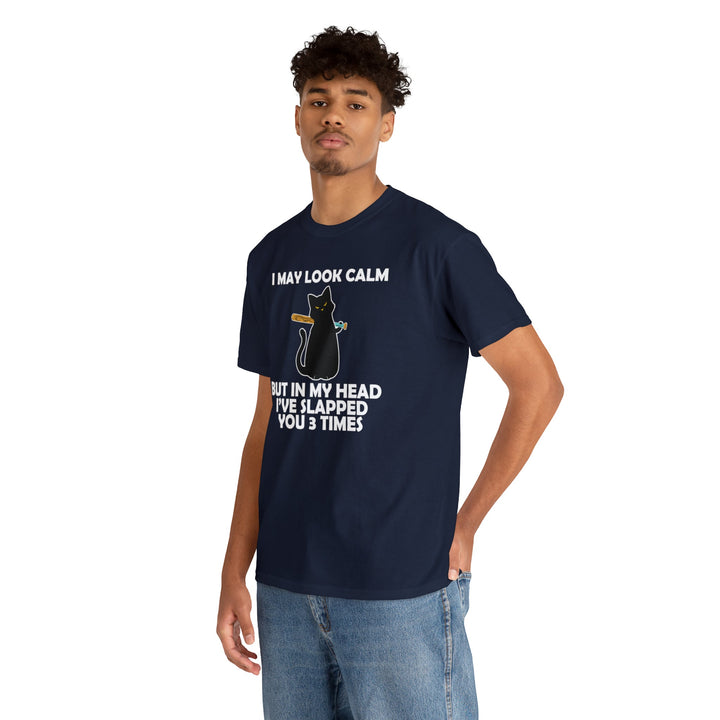 I May Look Calm... Unisex Heavy Cotton Tee