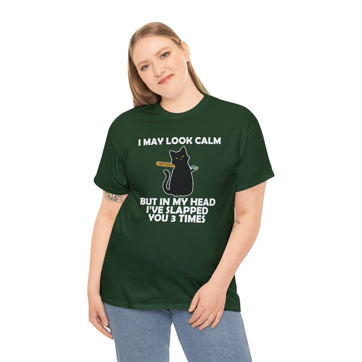 I May Look Calm... Unisex Heavy Cotton Tee