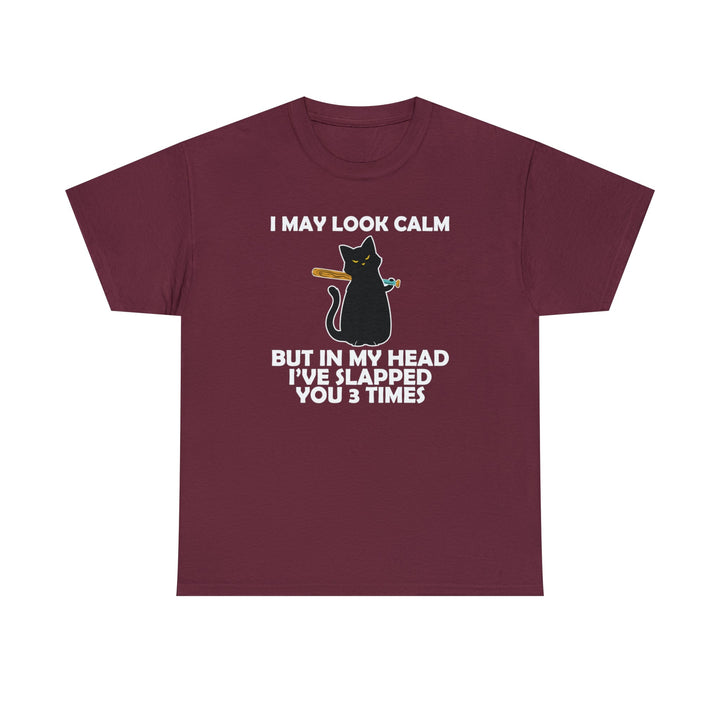 I May Look Calm... Unisex Heavy Cotton Tee
