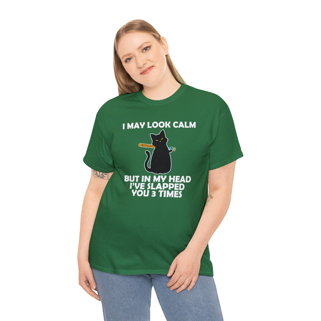 I May Look Calm... Unisex Heavy Cotton Tee