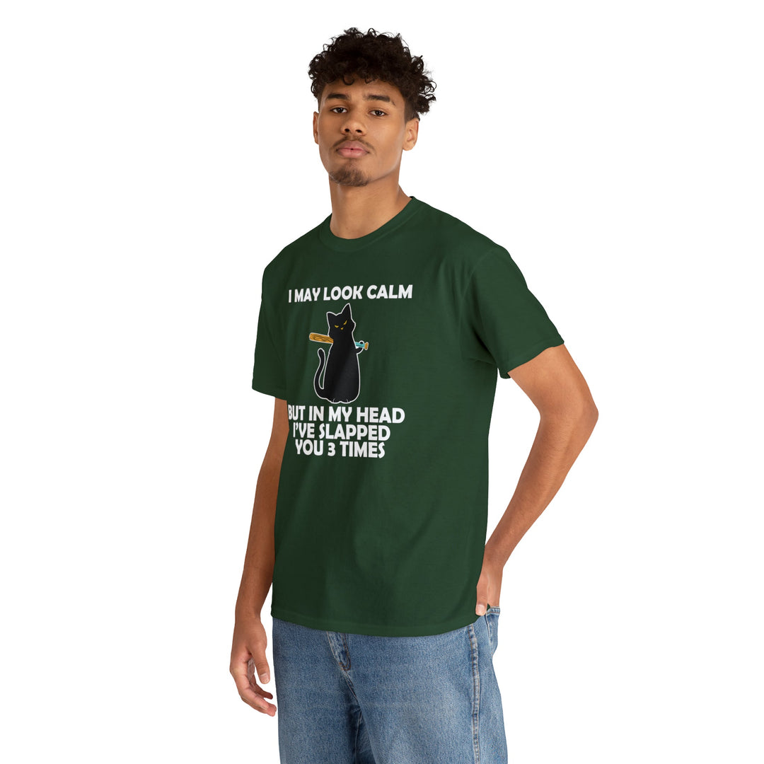 I May Look Calm... Unisex Heavy Cotton Tee