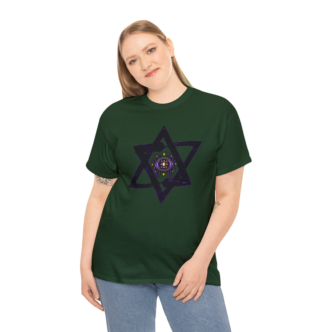 Star Of David All-Seeing-Eye - Unisex Heavy Cotton Tee
