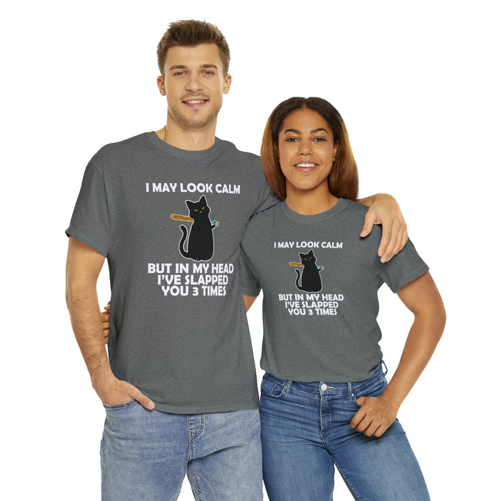 I May Look Calm... Unisex Heavy Cotton Tee