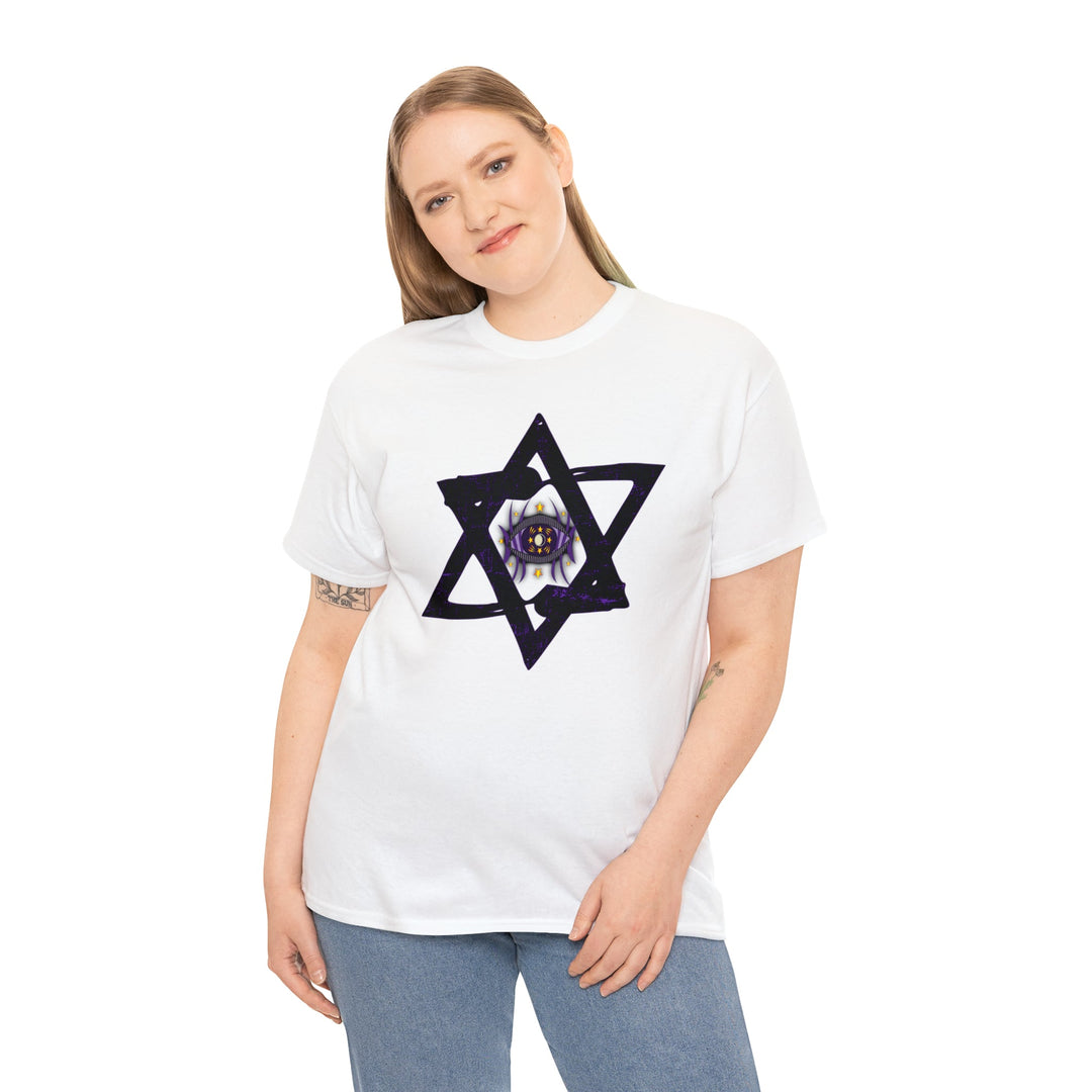 Star Of David All-Seeing-Eye - Unisex Heavy Cotton Tee