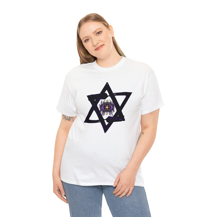 Star Of David All-Seeing-Eye - Unisex Heavy Cotton Tee