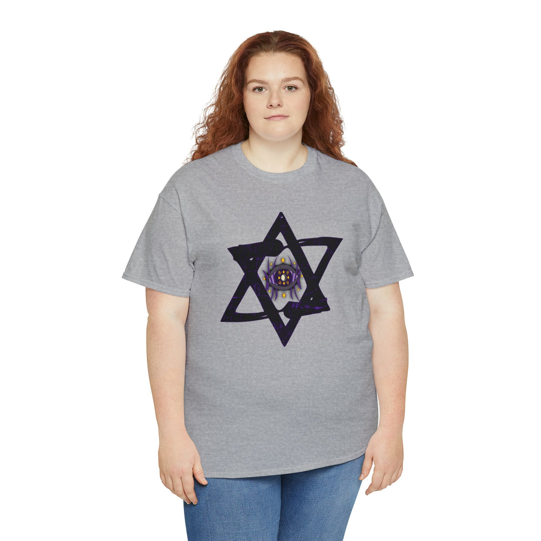 Star Of David All-Seeing-Eye - Unisex Heavy Cotton Tee