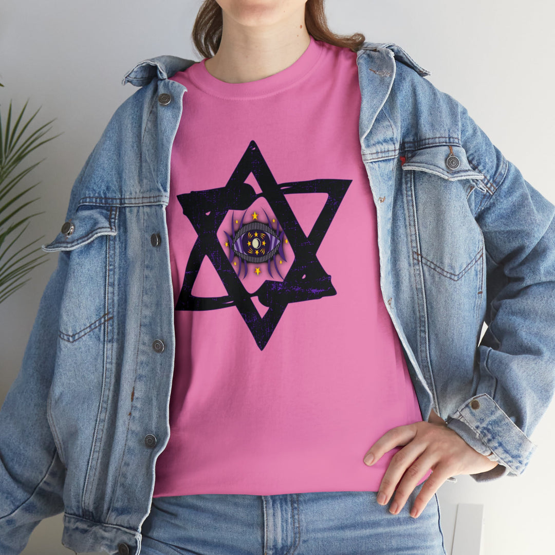 Star Of David All-Seeing-Eye - Unisex Heavy Cotton Tee