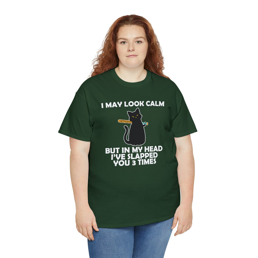 I May Look Calm... Unisex Heavy Cotton Tee