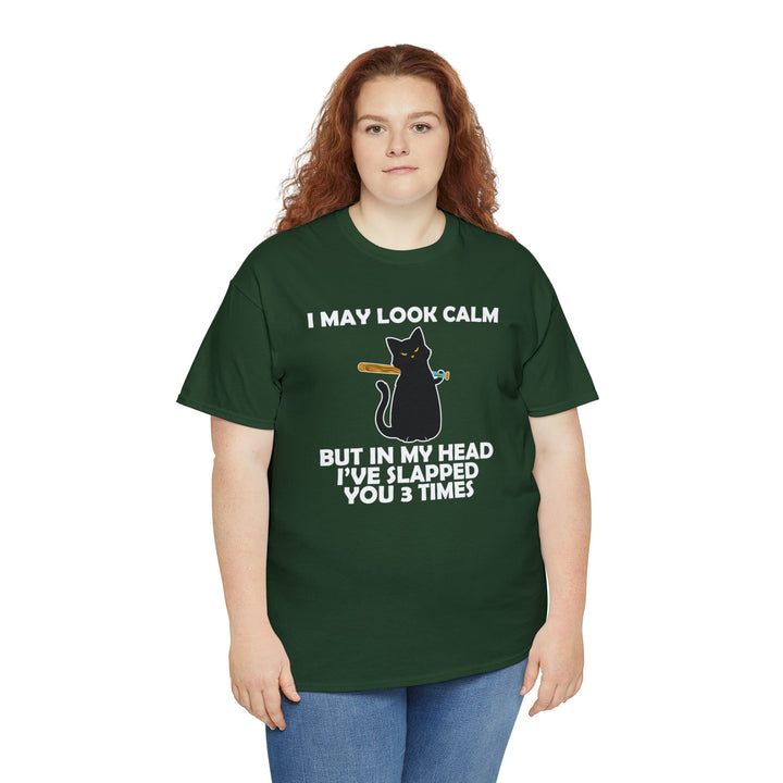 I May Look Calm... Unisex Heavy Cotton Tee