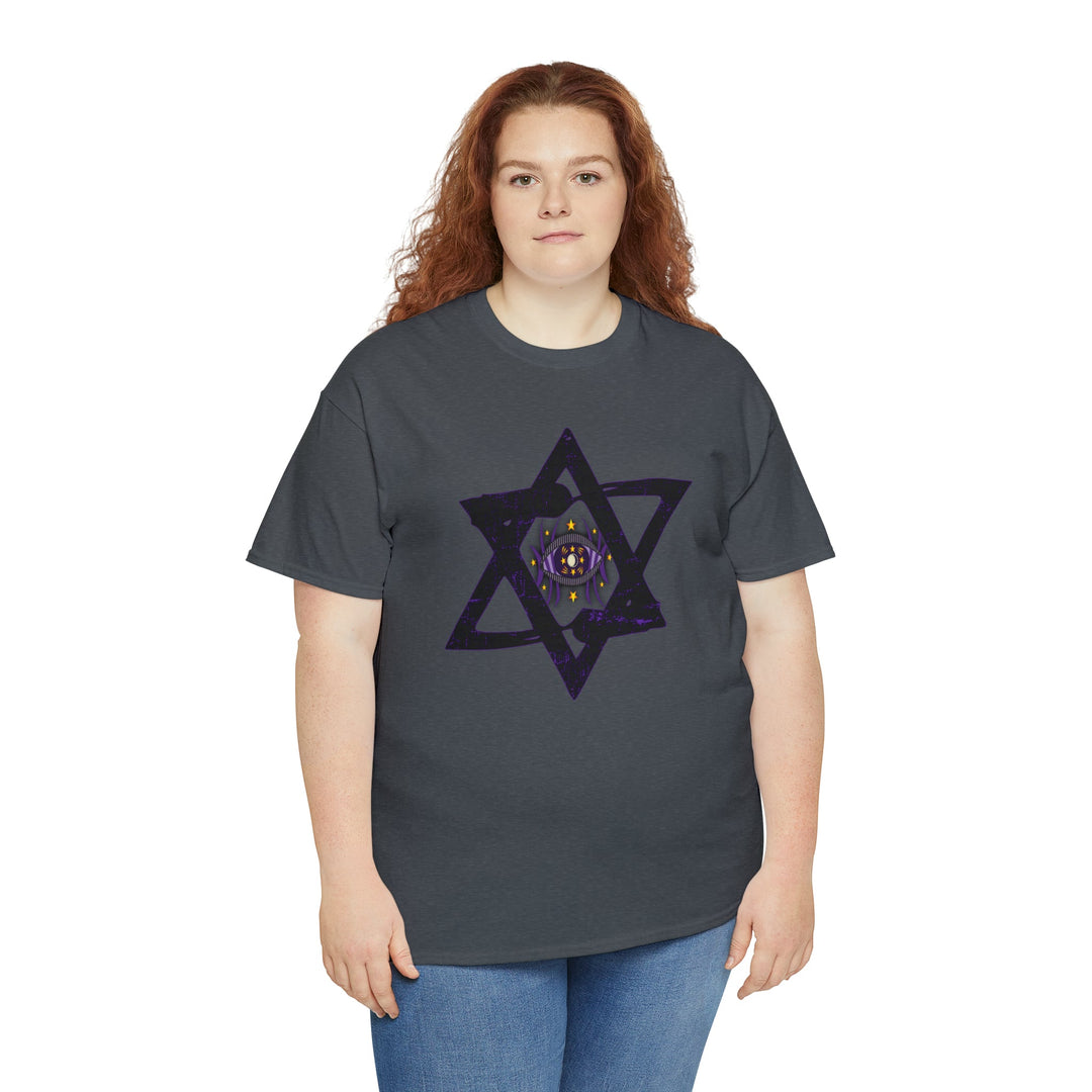 Star Of David All-Seeing-Eye - Unisex Heavy Cotton Tee