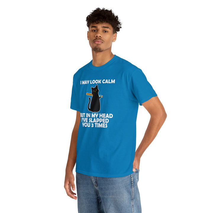 I May Look Calm... Unisex Heavy Cotton Tee