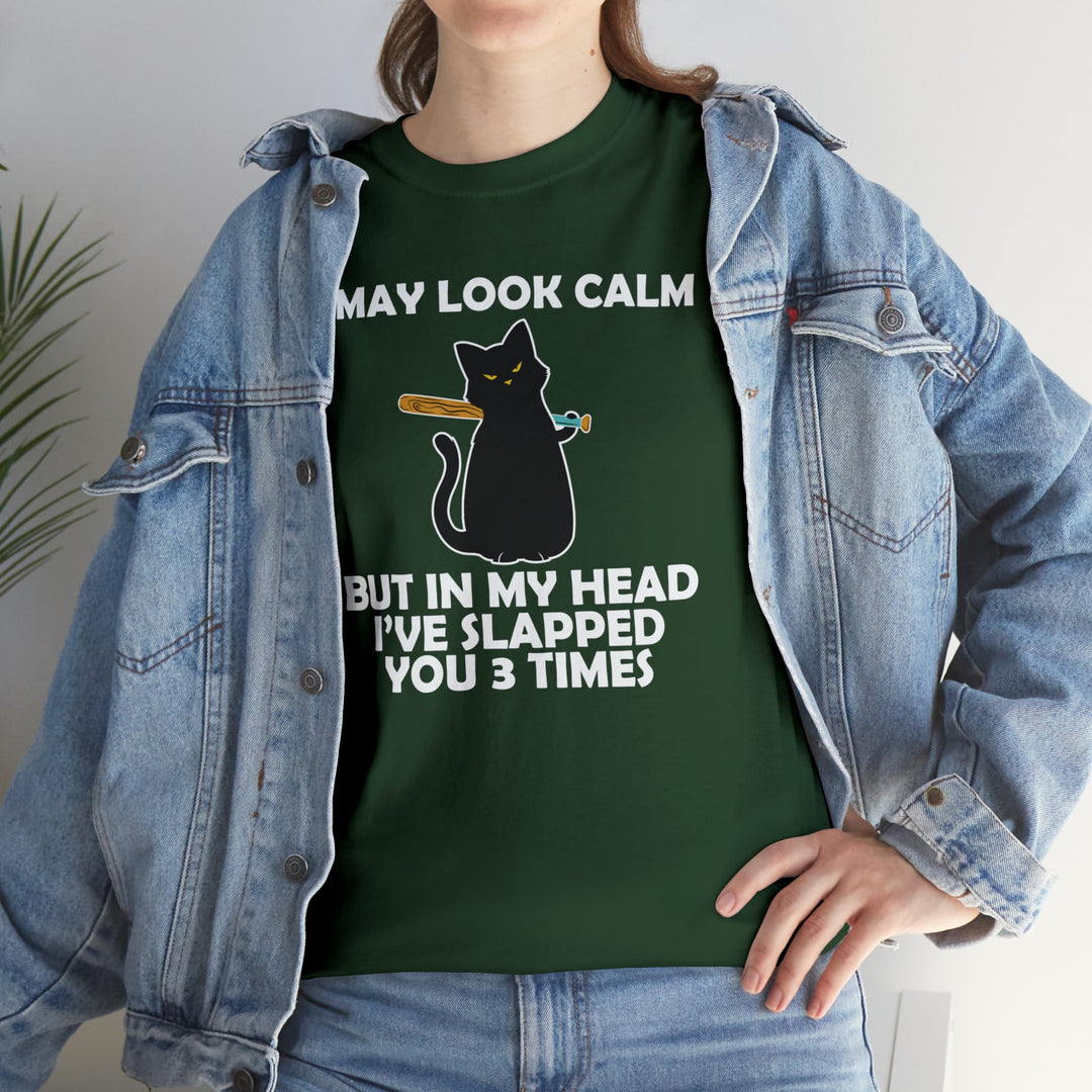 I May Look Calm... Unisex Heavy Cotton Tee