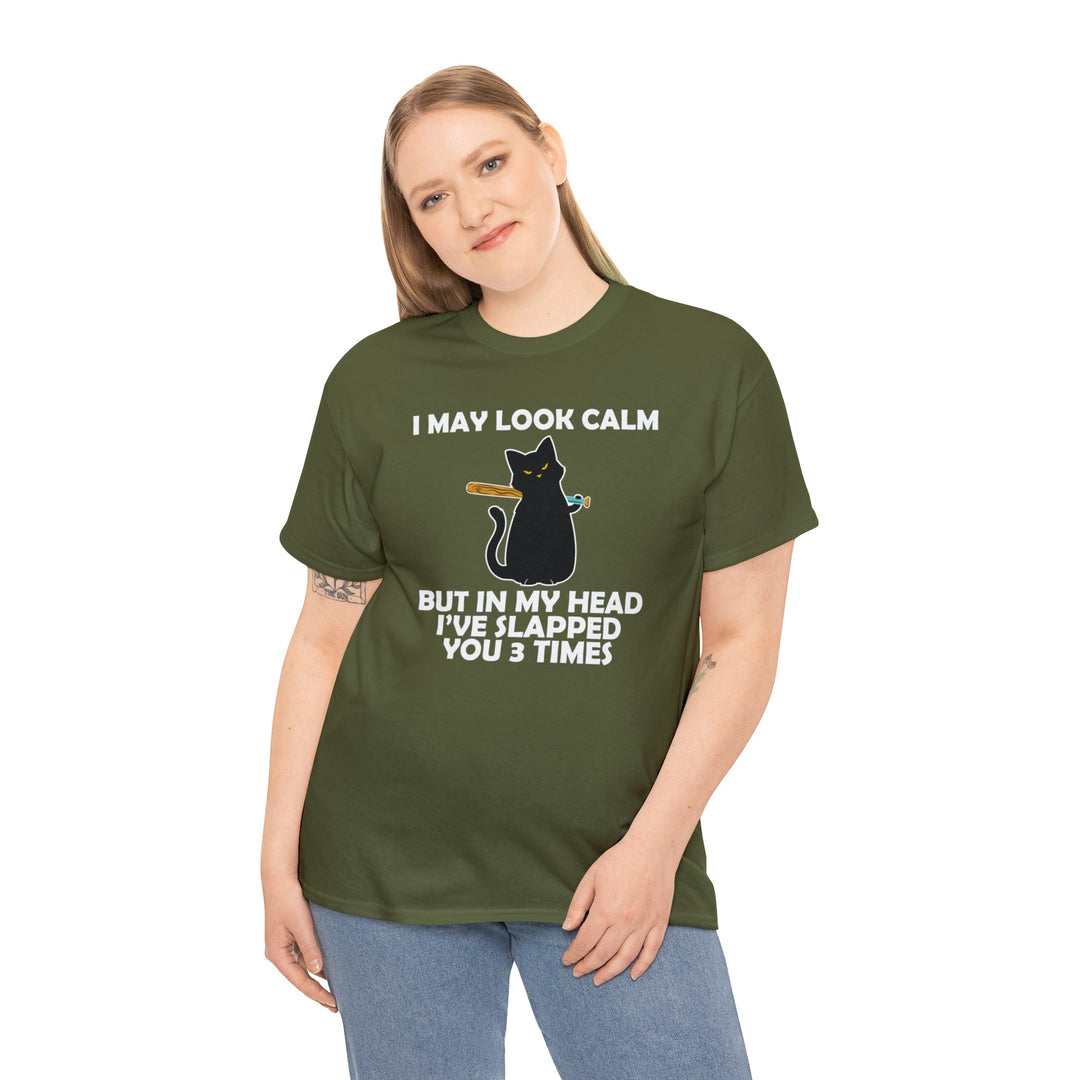 I May Look Calm... Unisex Heavy Cotton Tee