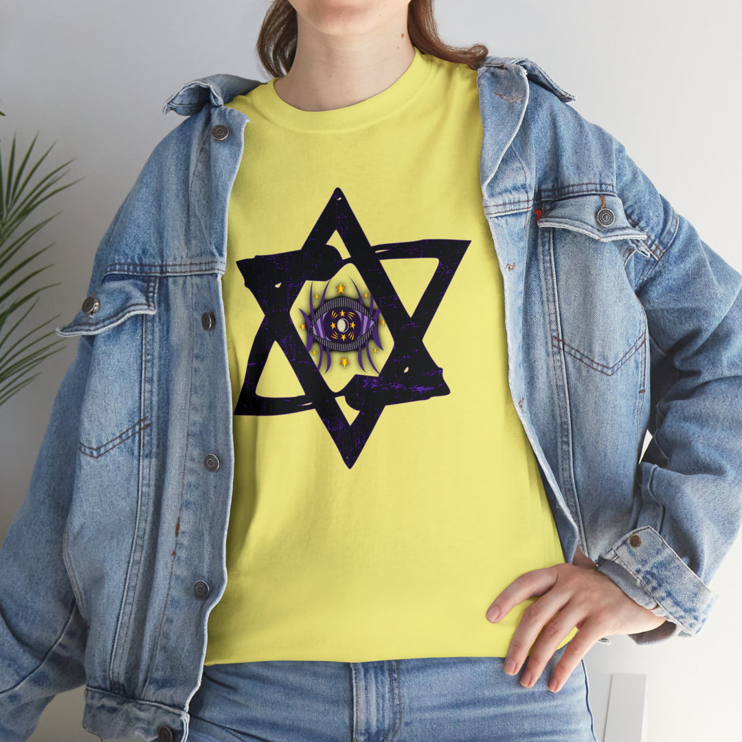 Star Of David All-Seeing-Eye - Unisex Heavy Cotton Tee