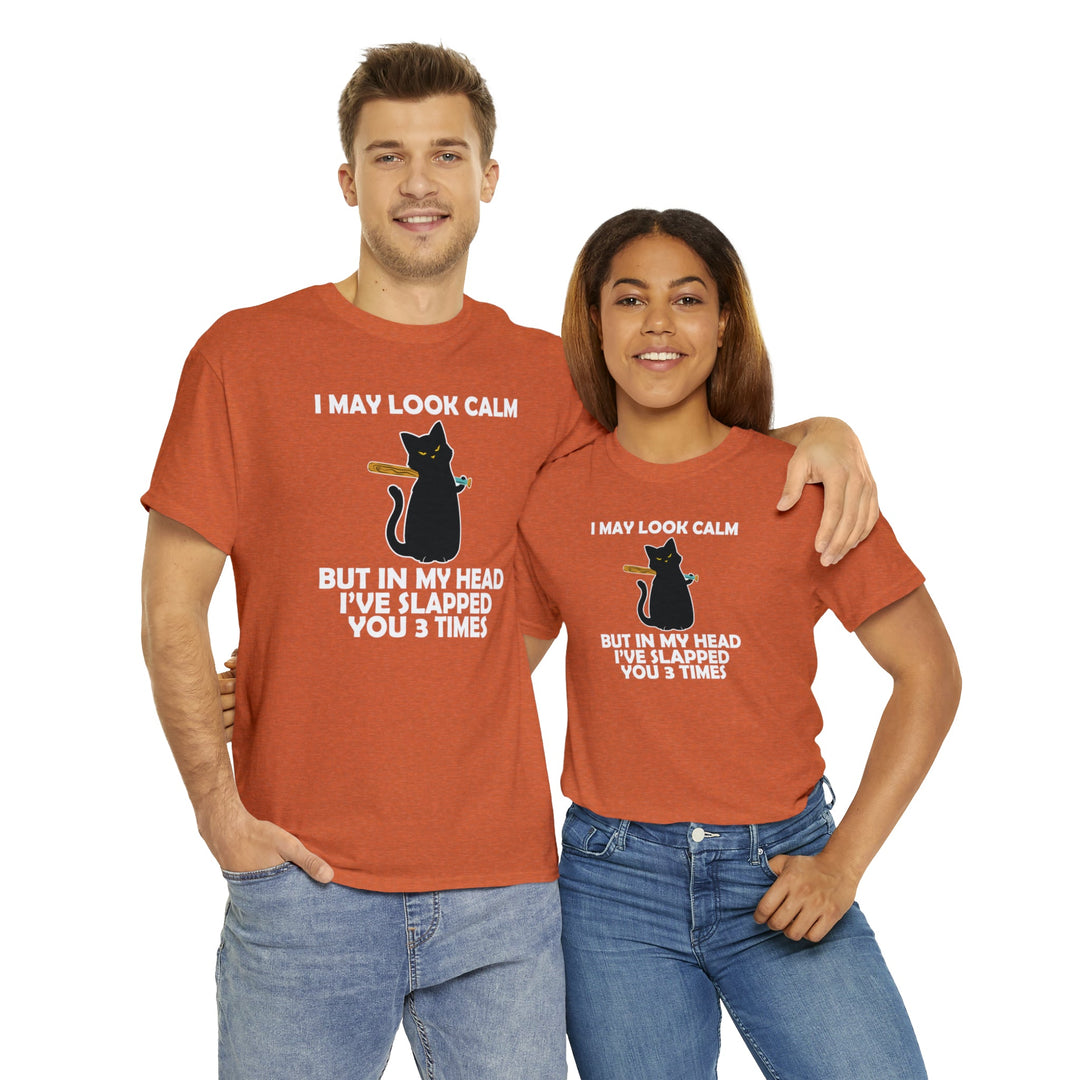 I May Look Calm... Unisex Heavy Cotton Tee