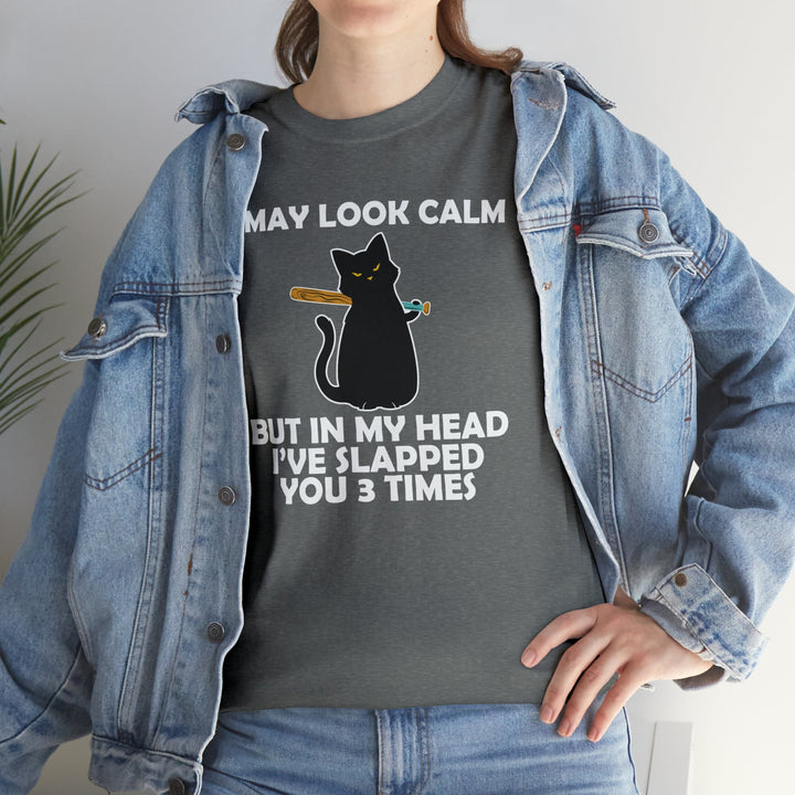 I May Look Calm... Unisex Heavy Cotton Tee