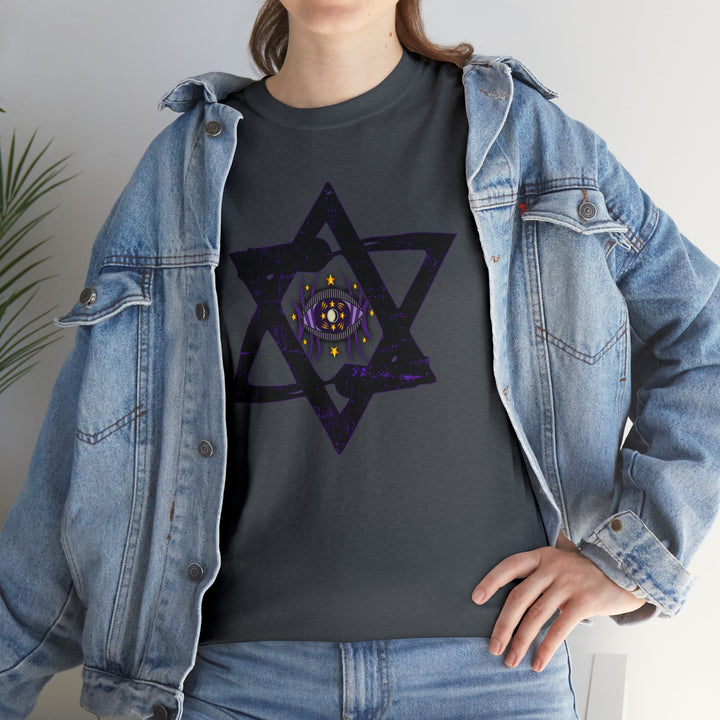 Star Of David All-Seeing-Eye - Unisex Heavy Cotton Tee