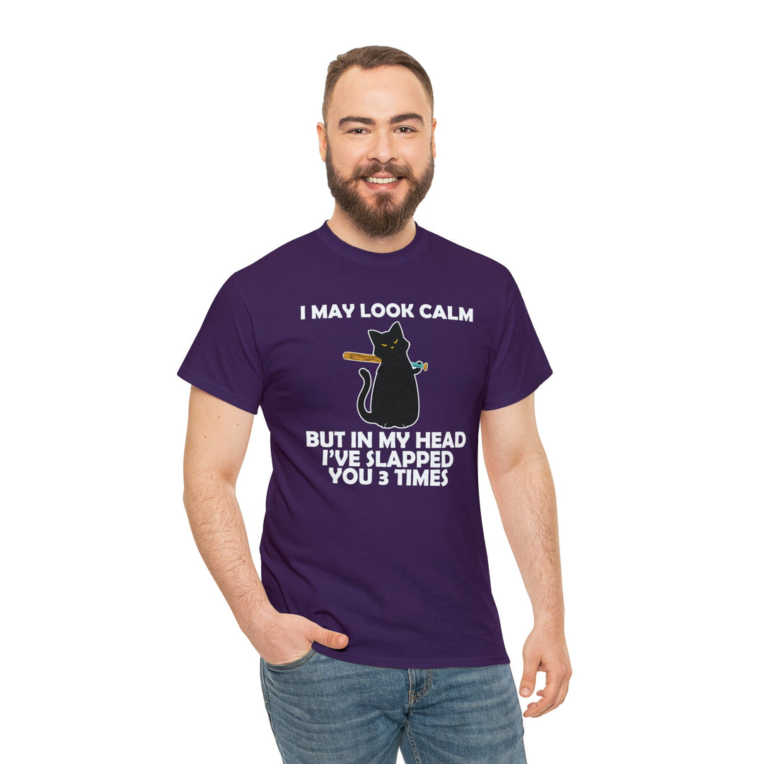 I May Look Calm... Unisex Heavy Cotton Tee