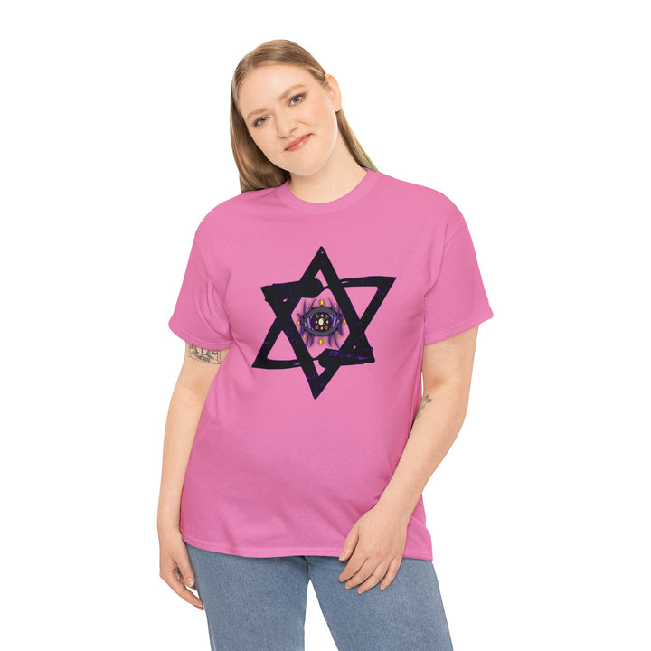 Star Of David All-Seeing-Eye - Unisex Heavy Cotton Tee