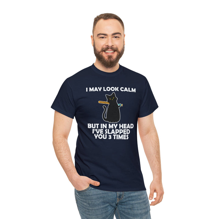 I May Look Calm... Unisex Heavy Cotton Tee