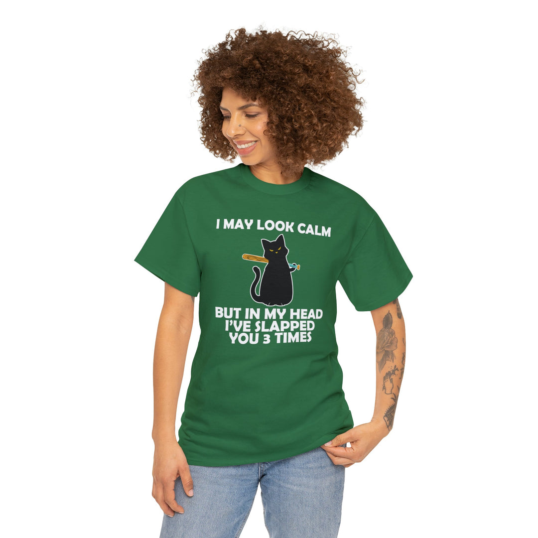 I May Look Calm... Unisex Heavy Cotton Tee