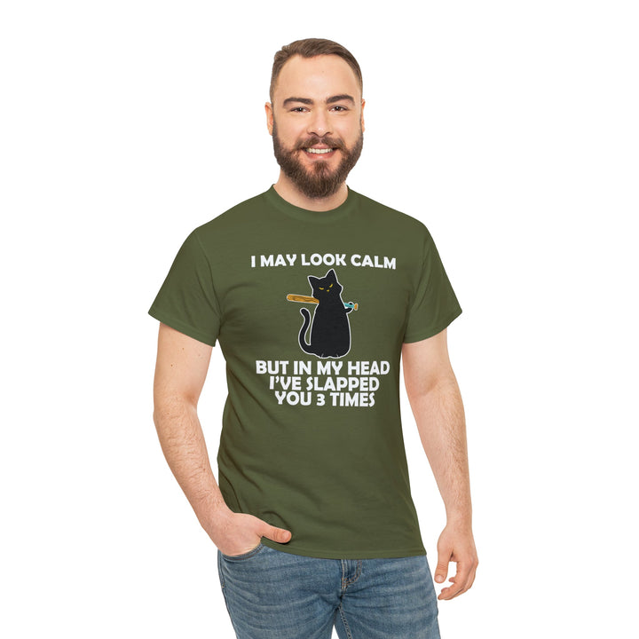 I May Look Calm... Unisex Heavy Cotton Tee