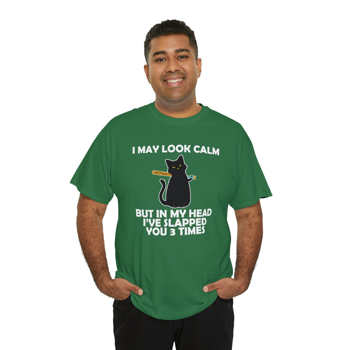 I May Look Calm... Unisex Heavy Cotton Tee