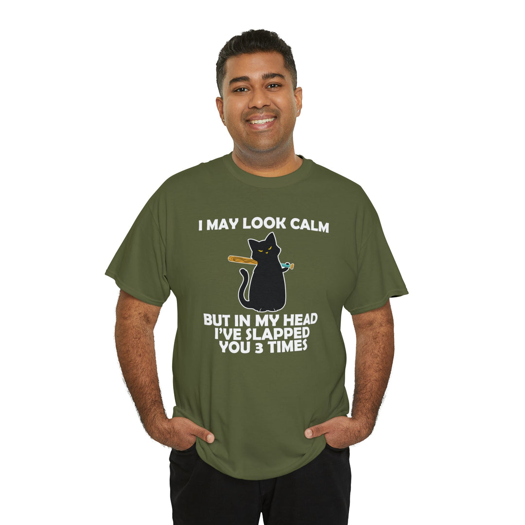 I May Look Calm... Unisex Heavy Cotton Tee