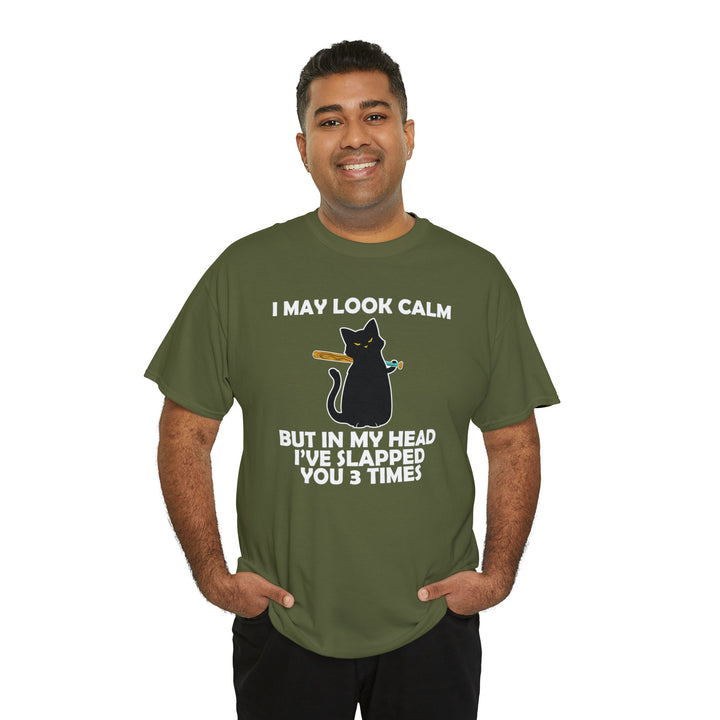 I May Look Calm... Unisex Heavy Cotton Tee