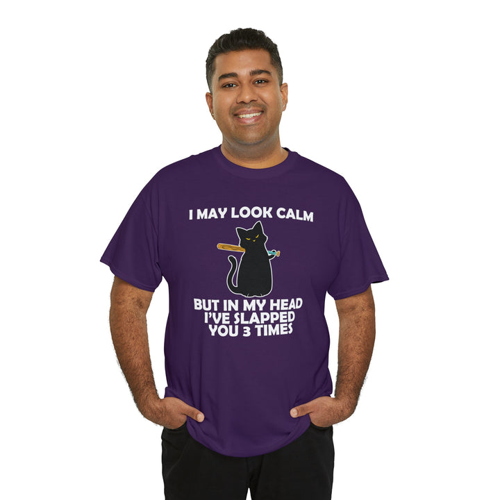 I May Look Calm... Unisex Heavy Cotton Tee