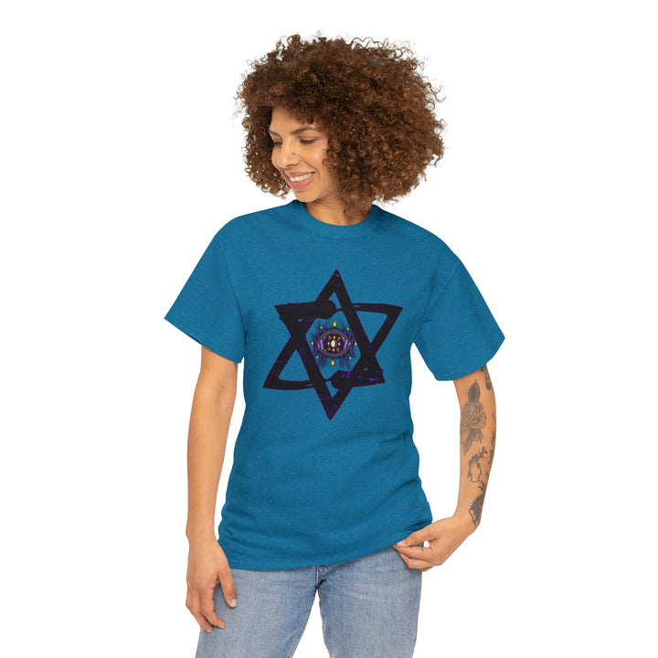 Star Of David All-Seeing-Eye - Unisex Heavy Cotton Tee