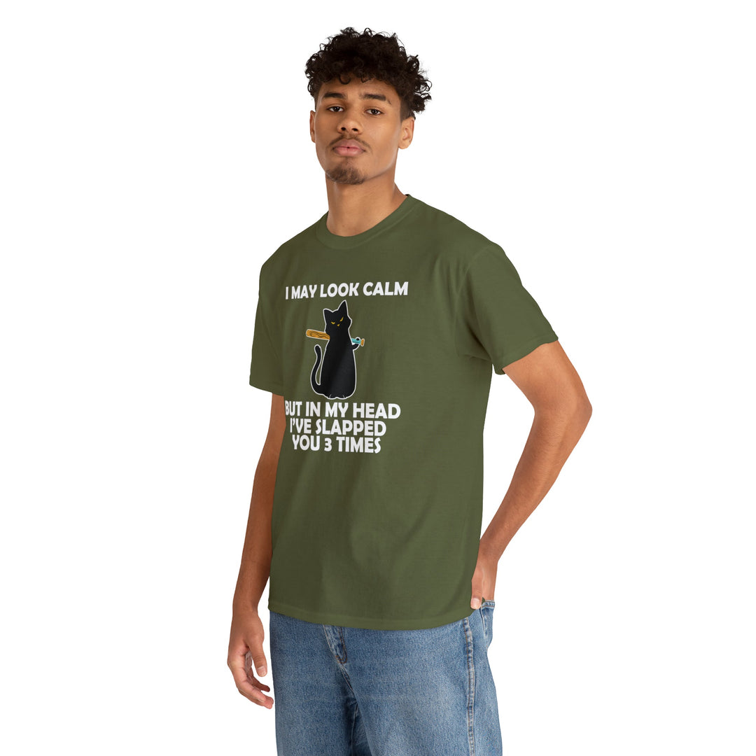 I May Look Calm... Unisex Heavy Cotton Tee