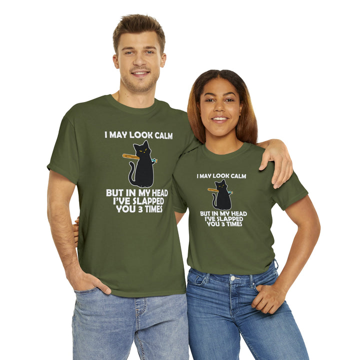 I May Look Calm... Unisex Heavy Cotton Tee