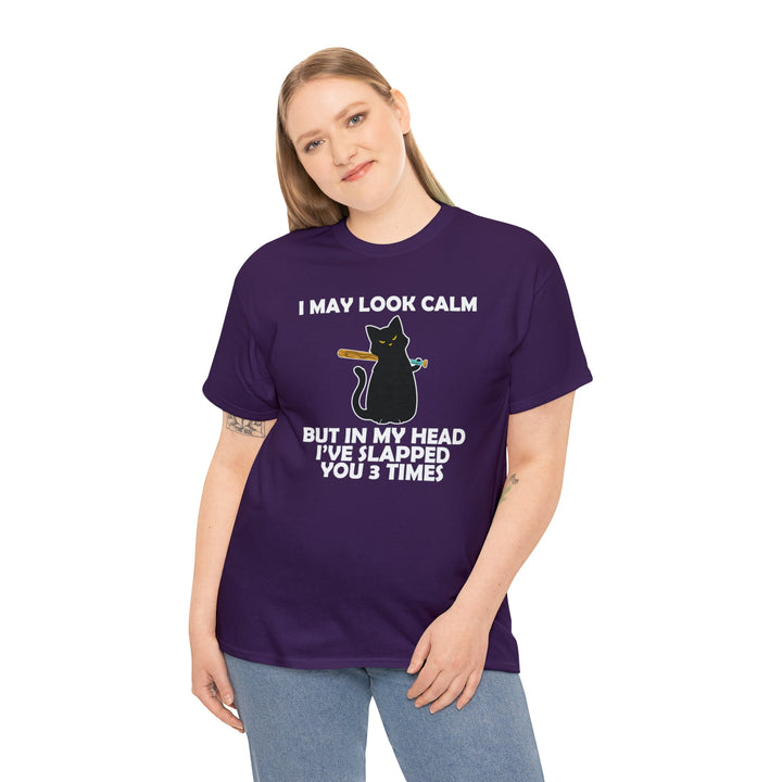 I May Look Calm... Unisex Heavy Cotton Tee