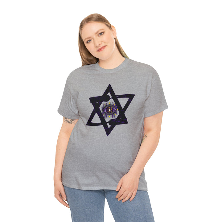 Star Of David All-Seeing-Eye - Unisex Heavy Cotton Tee
