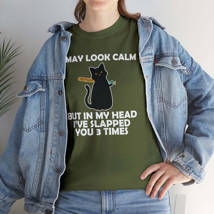 I May Look Calm... Unisex Heavy Cotton Tee