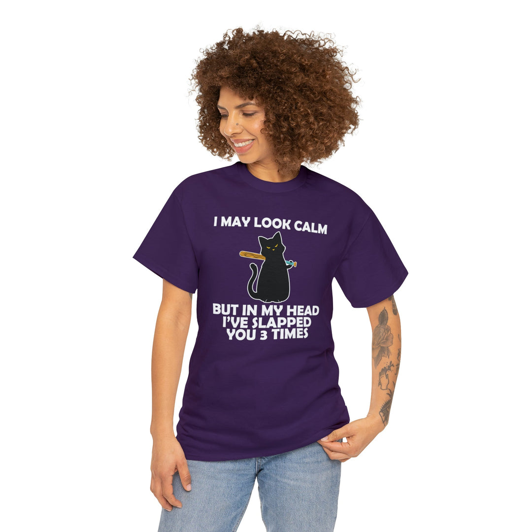 I May Look Calm... Unisex Heavy Cotton Tee