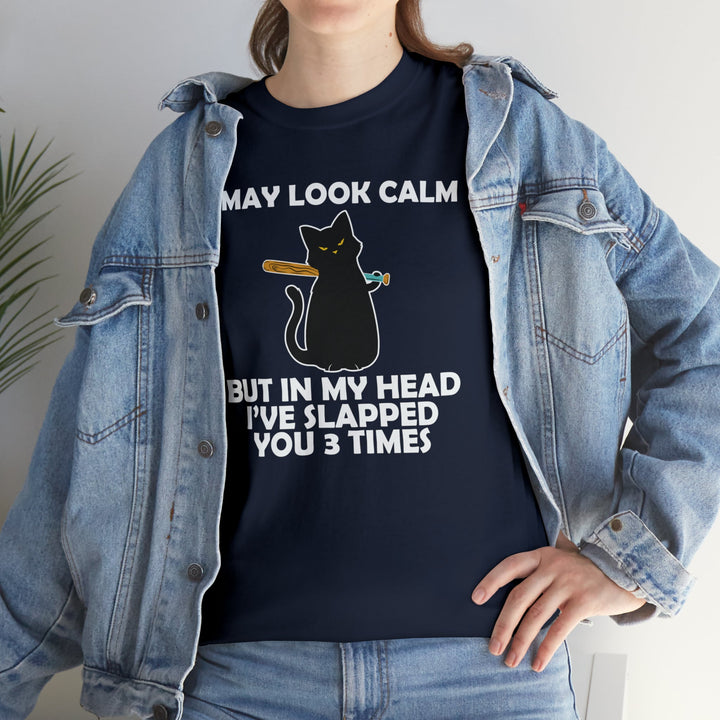 I May Look Calm... Unisex Heavy Cotton Tee
