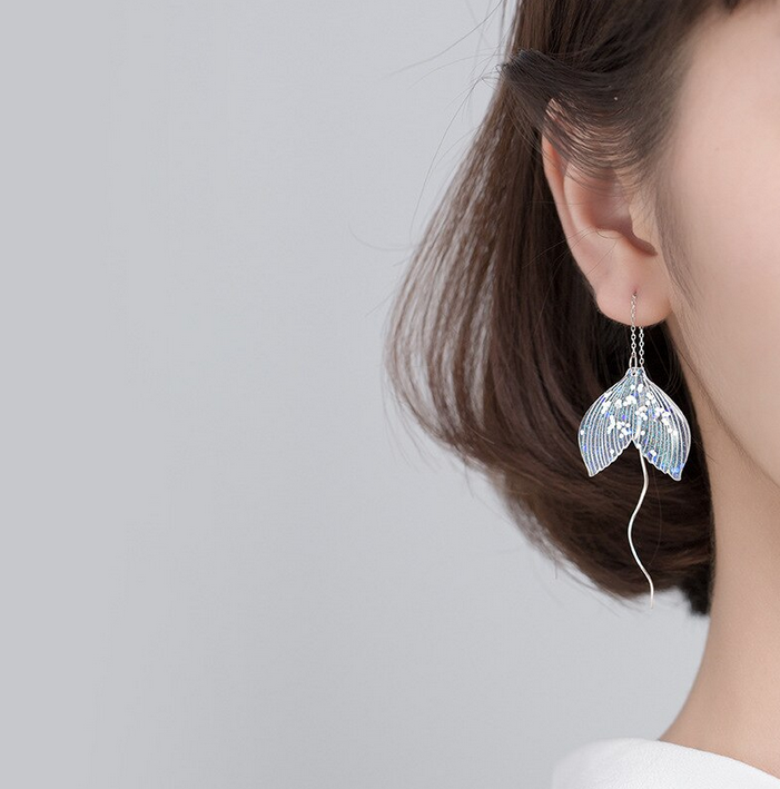 Mermaid Tail STERLING SILVER EARRING