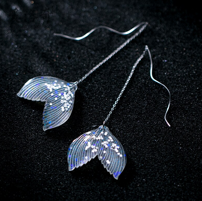 Mermaid Tail STERLING SILVER EARRING