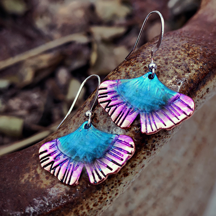 Mermaid Tail Colorful EARRING Sterling Silver