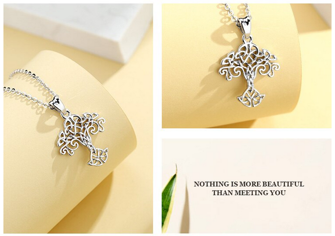 Eudora Genuine 925 Sterling Silver Tree of life Pendant Necklace