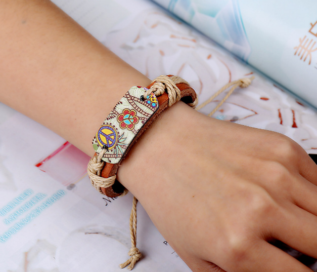 Peace Boho Hippie Adjustable Bracelet