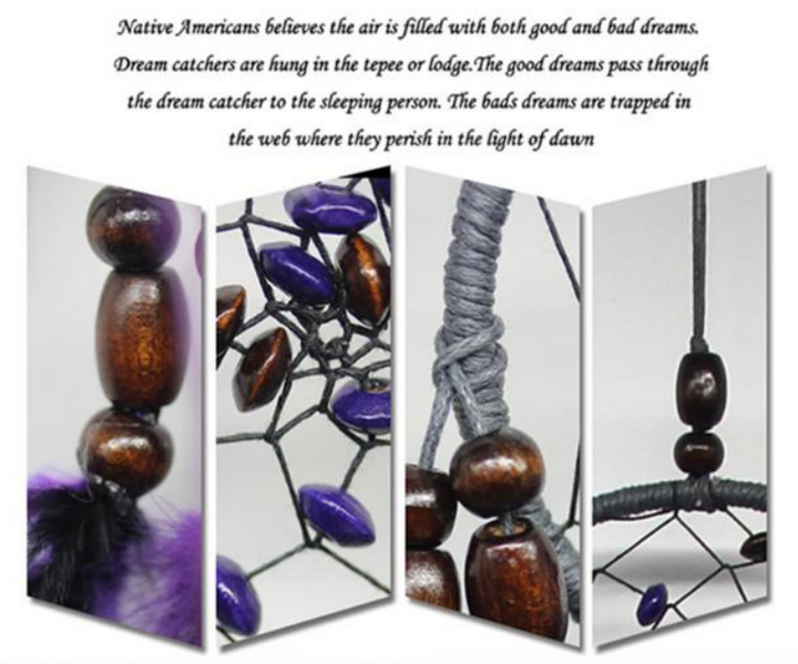 Purple Feather Dreamcatcher - Handmade