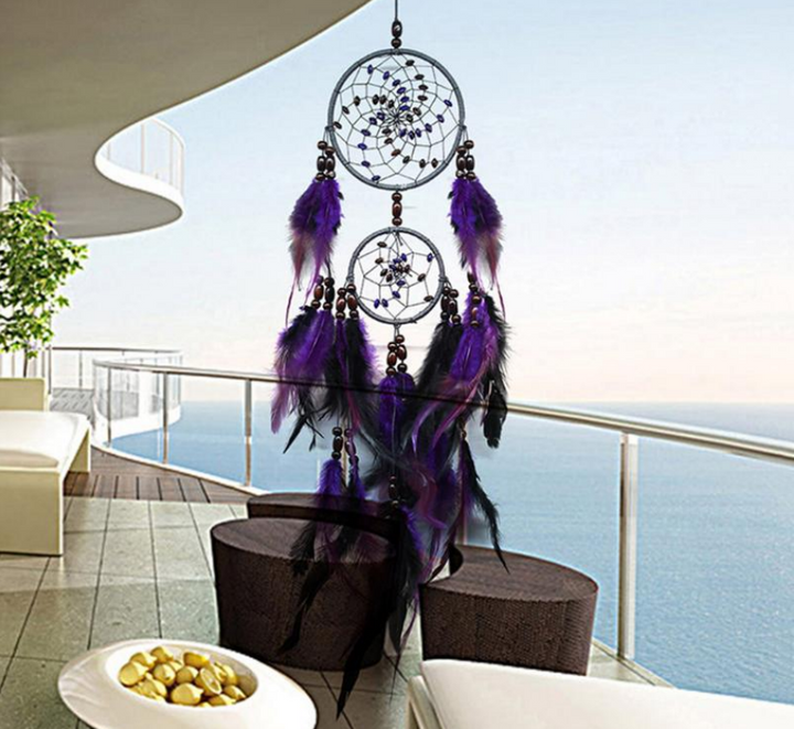 Purple Feather Dreamcatcher - Handmade