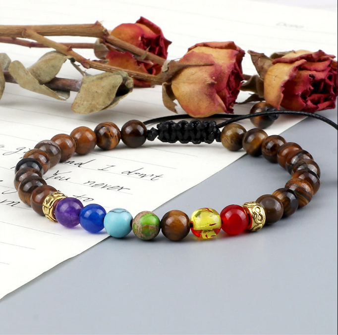 Handmade Chakra Yoga Boho natural Stone Bracelet (2 styles)