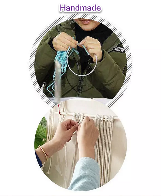 Handmade Nordic Crescent Hanging Boho Tassels Wood Beads Dreamcatcher
