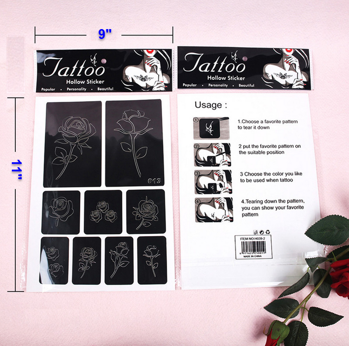 Henna Tattoo Stencils Set of Four
