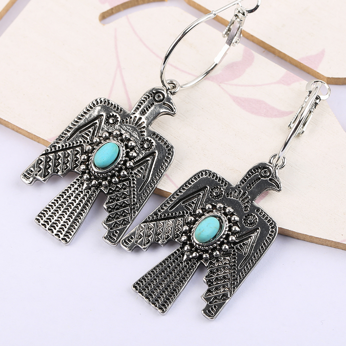 Native American Thunderbird Necklace Earrings Set