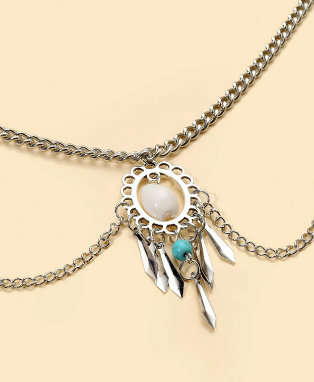 Sea Shell Boho Dual Chain Anklet